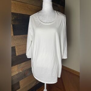 J Jill Luxe Supima A-Line White Tunic Size XL Tall